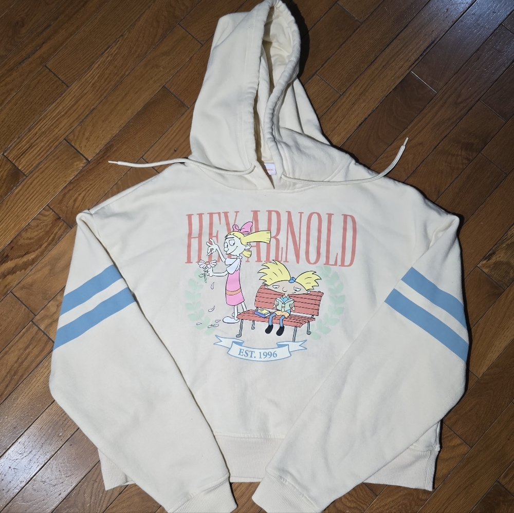 Hey Arnold Nickelodeon‎ Cropped Hoodie Large